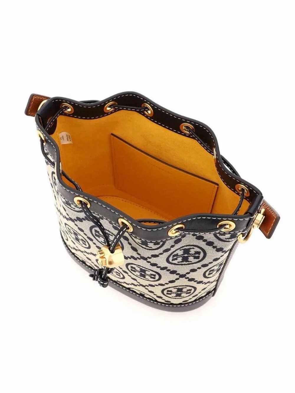 NWOT Tory Burch Dust Bag/Box Included Jacquard Drawstring Bucket Bag - Picture 3 of 5